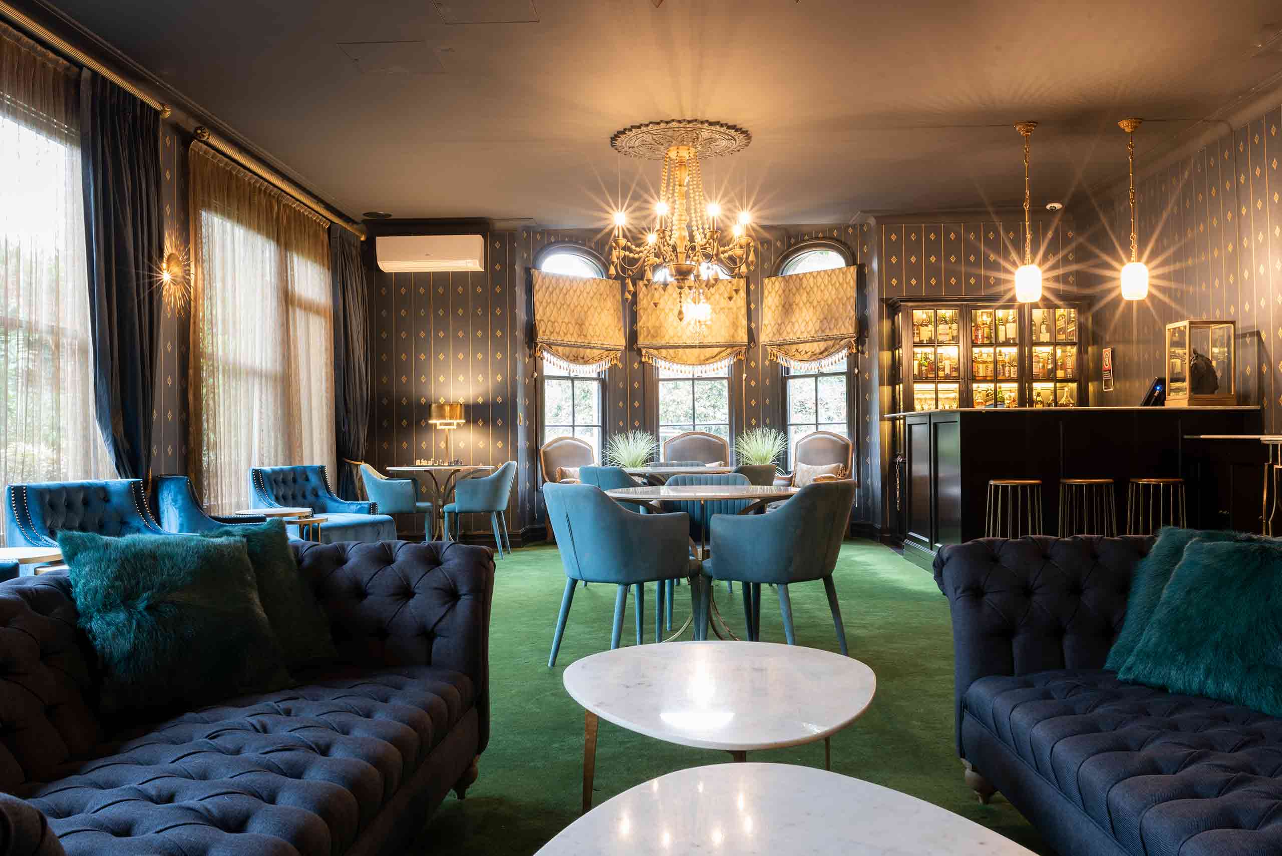 1920's inspired interior at Aspinalls Whisky Bar and Lounge, Berida Hotel, Bowral